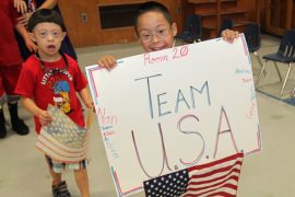 Courtesy photo: Bryan Salas de la Cruz (right) and Abraham Vigil Martinez during the summer program's Olympic based -geography lessons