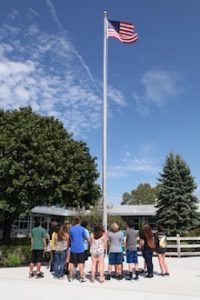 Latin teacher Lorene Custer and her students commemorating the events of 9/11 Courtesy photo