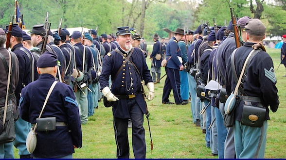 Volunteers portray soldiers of the 69th PA Regiment led by Capt. Eller Courtesy Photo