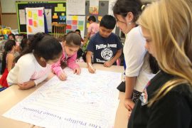 Courtesy photo: Signing the anti-bullying promise are Abigail Marin Valverde and Humberto Francisco Sebastian