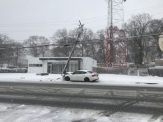 Falling snow makes for tricky travel around Riverhead Saturday morning