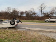 Overturn crash on Sound Avenue injures two