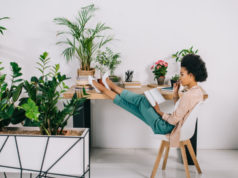 indoor-plants-office-relaxed worker