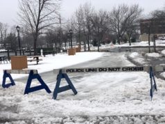 Winter storm leaves snow, slush and icy water on local roads and sidewalks