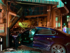 Car crashes through front of Main Street restaurant late Friday night