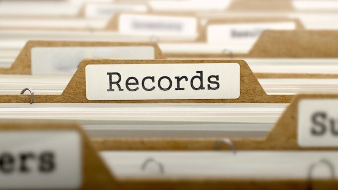 Records Concept with Word on Folder.