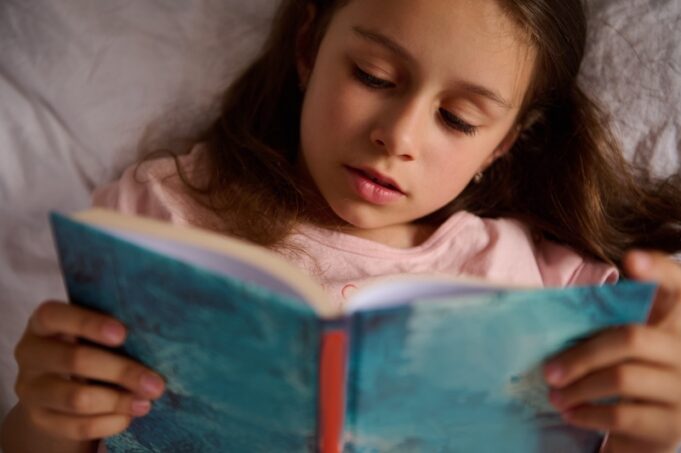 girl reading a book