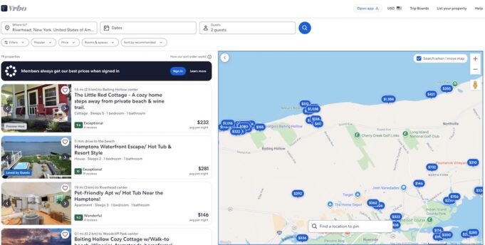 VRBO map screenshot