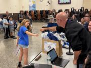 Riverhead students recognize school board members for their service