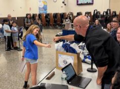 Riverhead students recognize school board members for their service